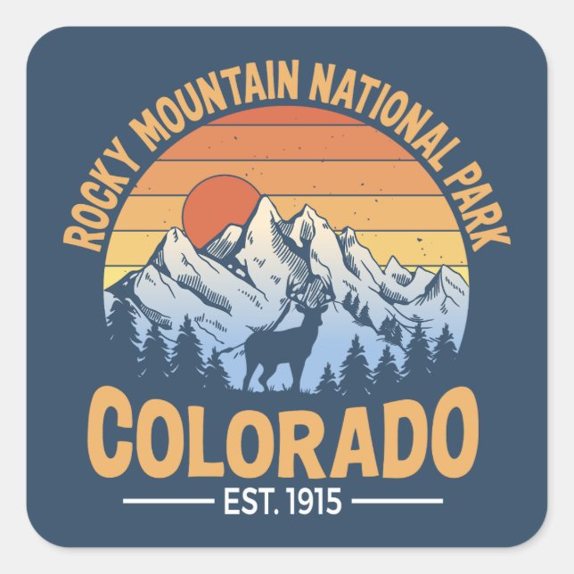 Carré Rocky Mountain National Park Sticker Decal (Devant)