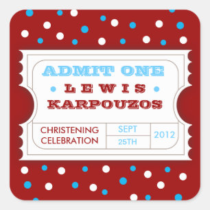 Carré Rouge Blanc Bleu Carnival Admettre Un Sticker Fave