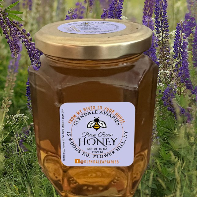 Carré Ruches de la maison Sticker pour le miel cru pur (Créateur téléchargé)