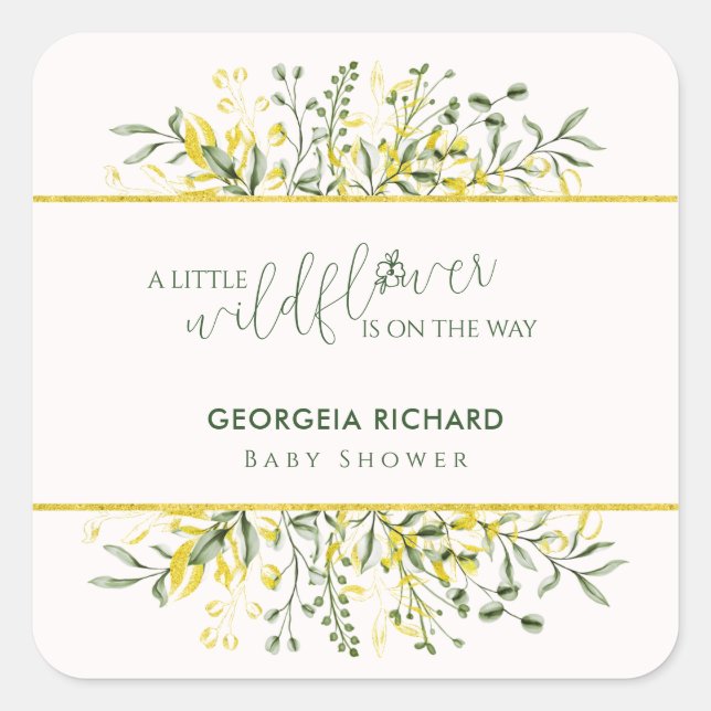 Carré Rustic Golden Frame Wildflower on the way  Sticker (Devant)