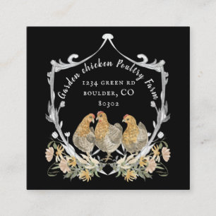 Carré rustique aquarelle crest ferme carte de visite