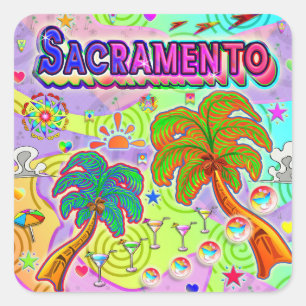 Carré Sacramento Vacation Cible Sticker