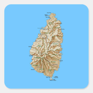 Carré Saint Lucia Map Sticker