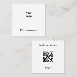 Carré Salon carte de visite ajouter votre logo Q R code 