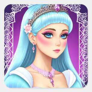 Carré Sapphire Princess Sticker Design