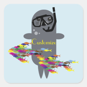 Carré Sceau gris Sticker Thunder_Cove