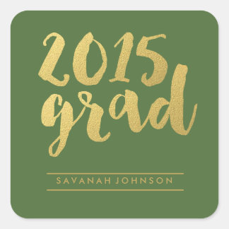 Carré Script or chic | Sticker pour diplômés Green 2015