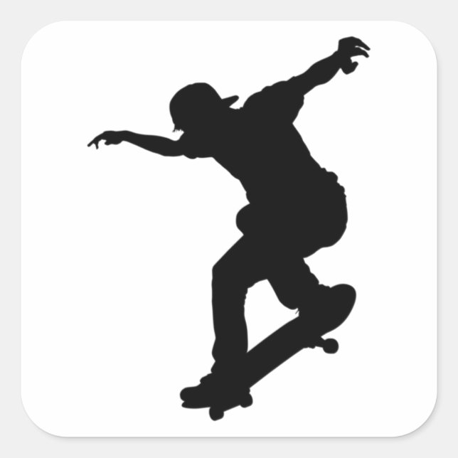 Carré Skateboard, skateboarders Sticker (Devant)