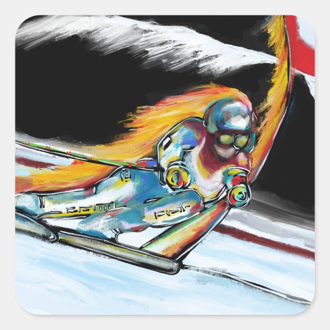 CARRÉ SKIER SQUARE STICKER (Devant)