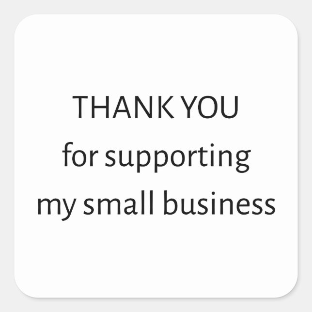 Carré Small Business Thank You Sticker | Minimal | Packa (Devant)