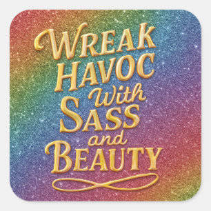 Carré Snarky Wreak Havoc avec Sass and Beauty Sticker