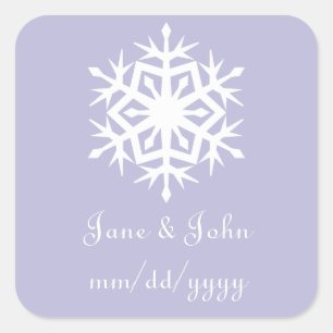 Carré Snowflakes d'hiver en Sticker Lavender