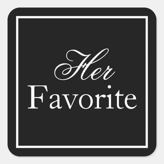 Carré Son Sticker Mariage préféré noir et blanc (Devant)