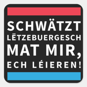 Carré Speak Luxembourgish Black Sticker