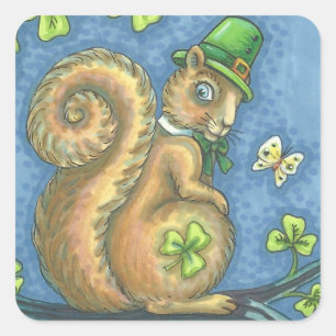 Carré ST. PATRICK'S DAY IRISH SQUIRREL STICKER Sheet