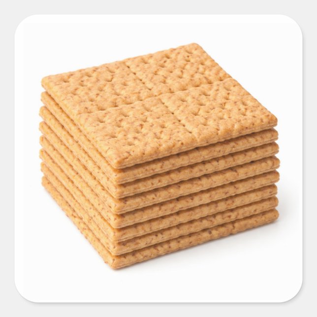 Carré Stack of Graham Crackers on White Sticker (Devant)