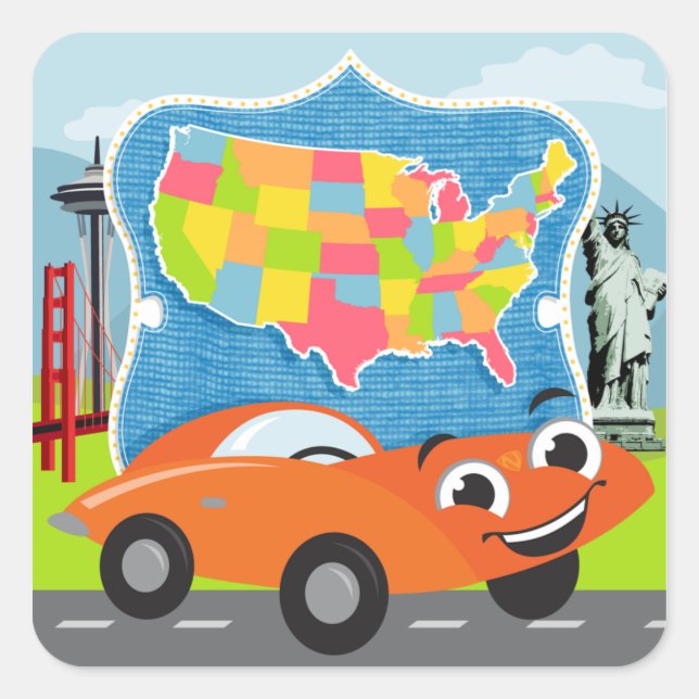 Carré State Bingo et Road Trip Sticker US (Devant)