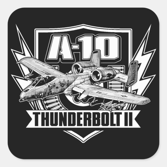 Carré Sticker A-10 Thunderbolt II Classic Round Sticker (Devant)