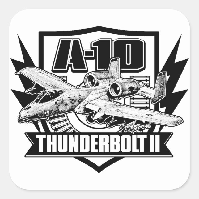 Carré Sticker A-10 Thunderbolt II Classic Round Sticker (Devant)