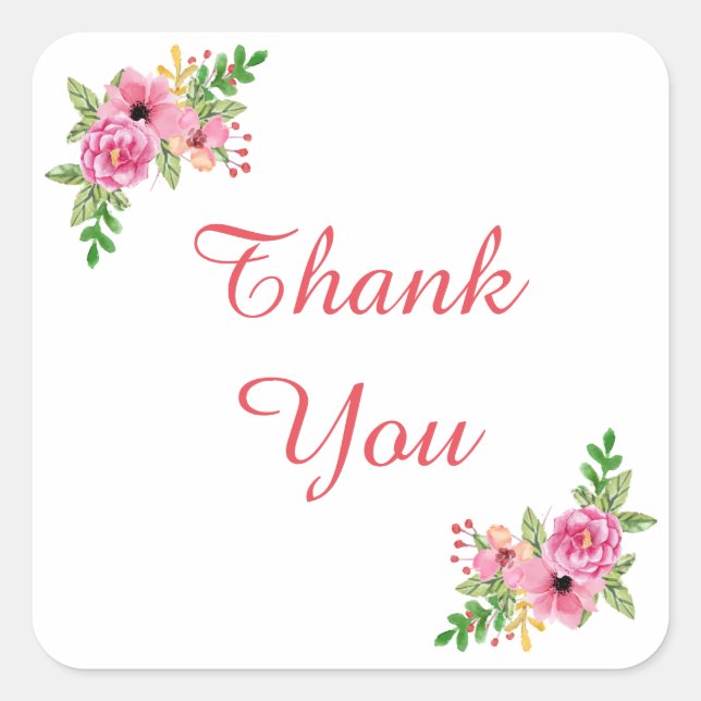 Carré Sticker à angle floral (Devant)