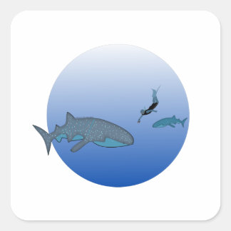 Carré Sticker à baleines