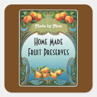 Carré Sticker à canne personnalisé à fruits Art déco