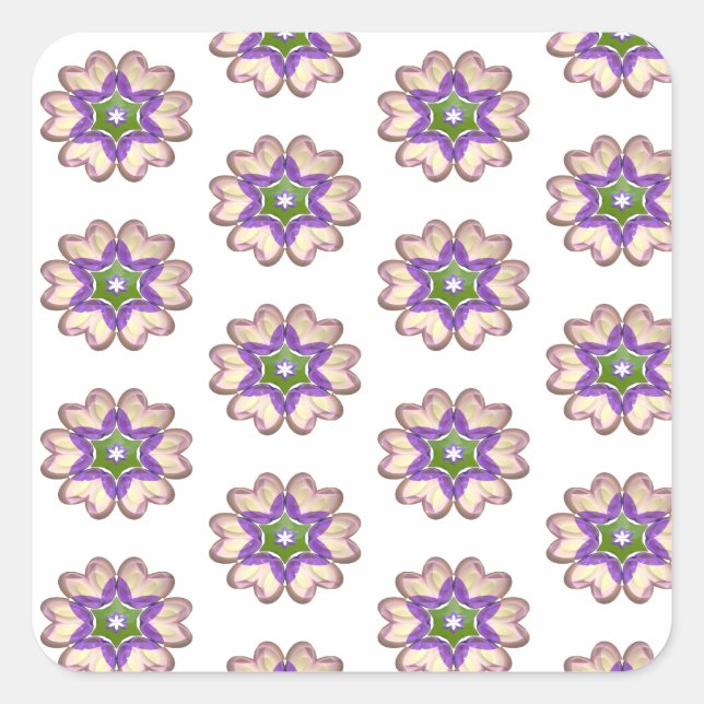 Carré Sticker à coeur floral (Devant)