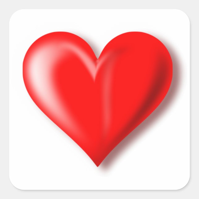 Carré Sticker à coeur rouge (Devant)