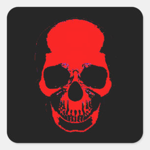 Carré Sticker à crâne rouge - Sticker à crâne - Scrâne d