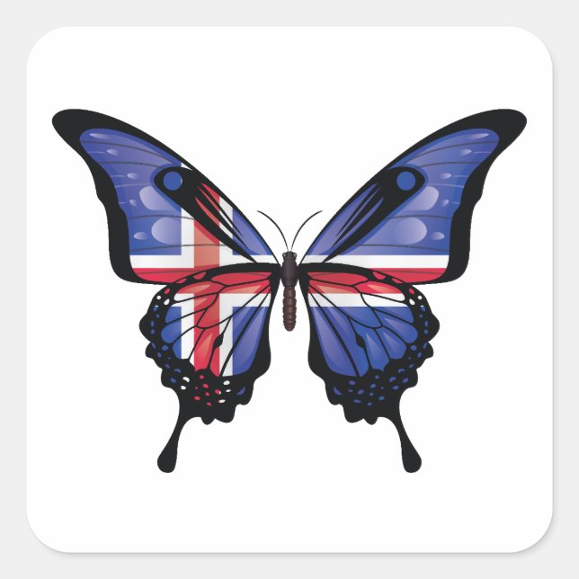 Carré Sticker à drapeau à queue noire d'Islande (Devant)