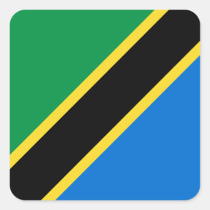 Carré Sticker à drapeau tanzanien