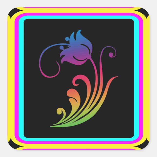 Carré Sticker à fleurs (Devant)