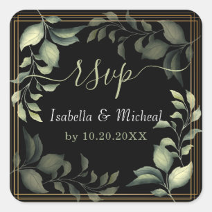 Carré Sticker à florale verte - RSVP Classic Round