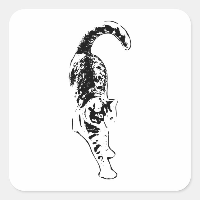 Carré Sticker à flux de tabby (Devant)