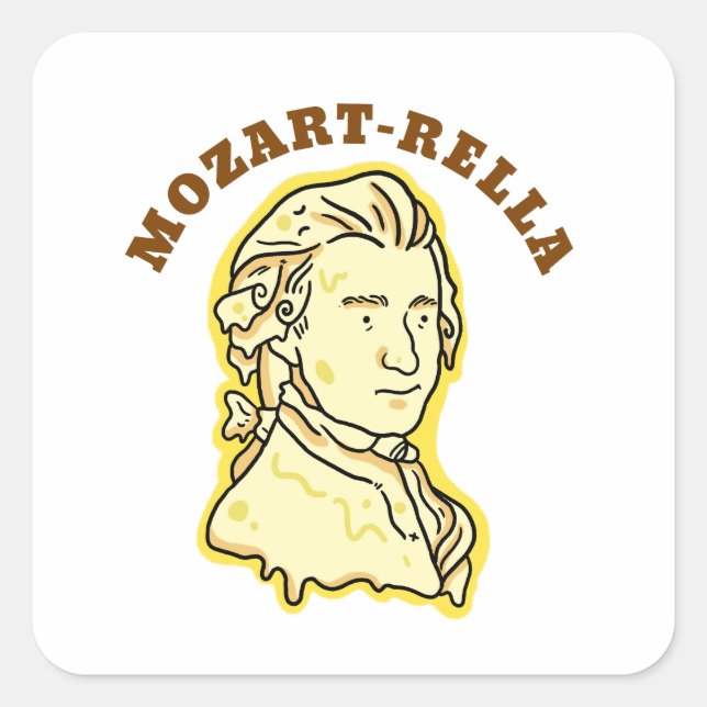Carré Sticker à fromage Mozart rella Funny Music (Devant)