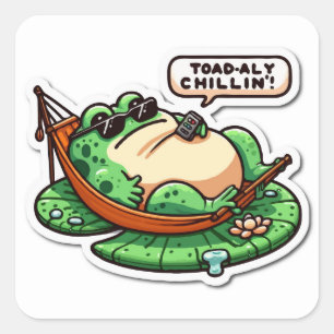 Carré Sticker à grenouille blindée : Hilaire 'Chillin au