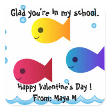 Sticker à l'école de poisson Valentine
