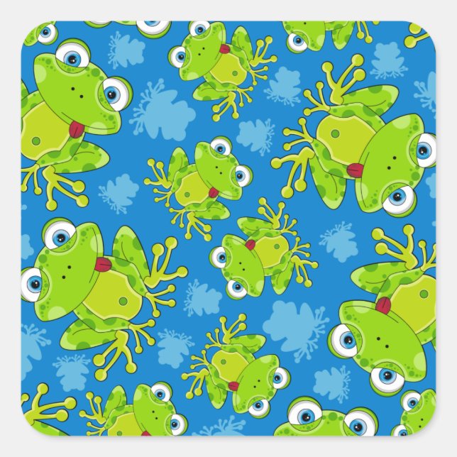 Carré Sticker à motif grenouille mignon (Devant)