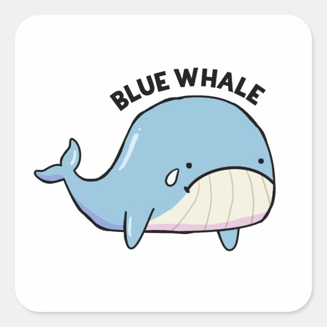 Carré Sticker à pistolet à baleine bleue (Devant)