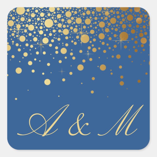 Carré Sticker à points Confetti Faux Gold Foil III (Devant)