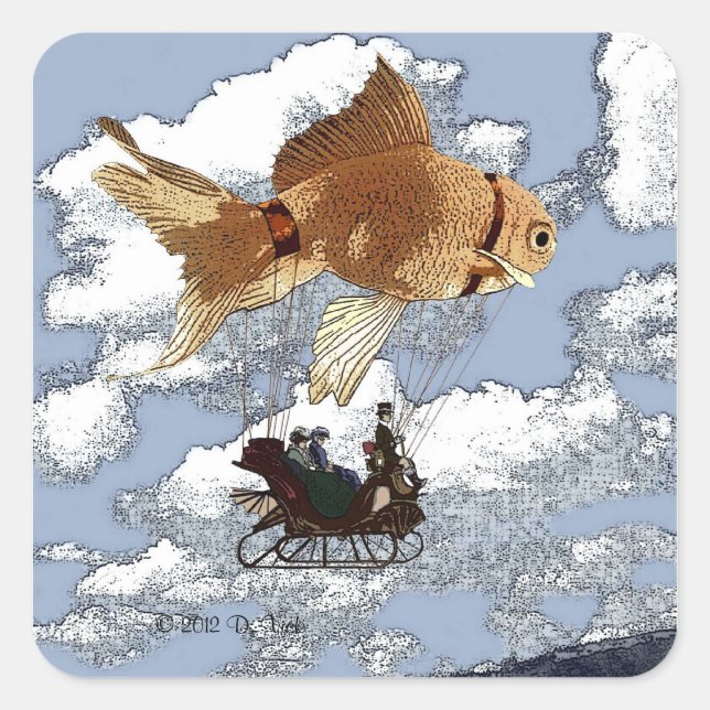 Carré Sticker à poisson d'or (Devant)