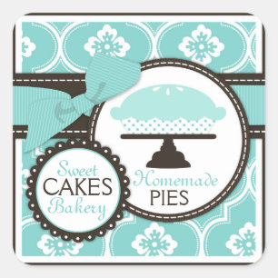 Carré Sticker à tarte sucrée Sticker d'entreprise Turquo