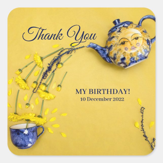 Carré Sticker à thé Merci (Devant)