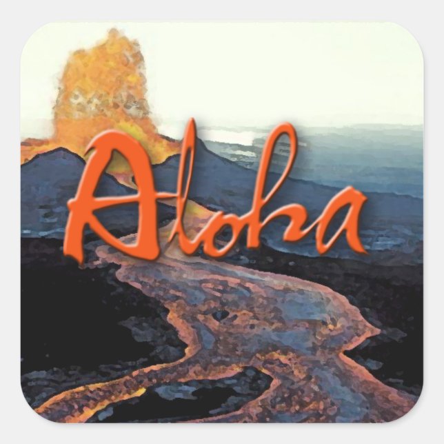 Carré Sticker Aloha Lava (Devant)
