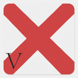 Carré Sticker Alphabet Signal Nautique V