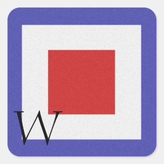 Carré Sticker Alphabet Signal Nautique W
