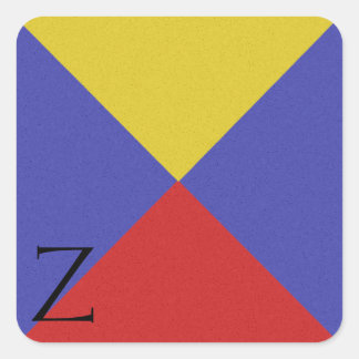 Carré Sticker Alphabet Signal Nautique Z