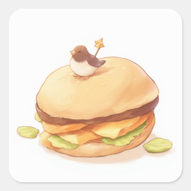 Carré Sticker Anime mignon (Devant)