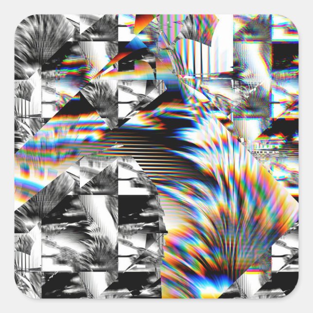 Carré Sticker Arc-en-ciel classique (Devant)