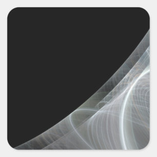 Carré Sticker Arrière - plan Fractal blanc et noir